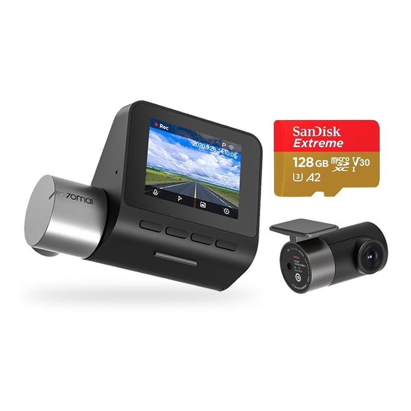 70MAI - Cámara 70mai Pro Plus A500S 1944P para auto + Camara Trasera + 128GB