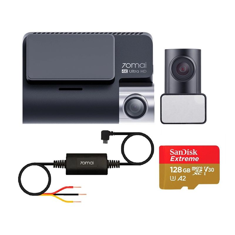 70MAI - Cámara auto 4k + Cámara Trasera 70mai A800S-1 + kit Cableado + 128gb