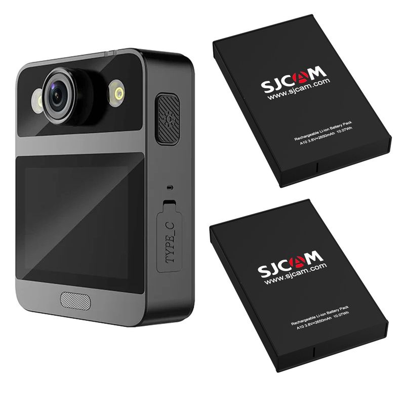 SJCAM - Cámara de cuerpo SJCAM A20 2 baterias 2650 mAhy visión Nocturna LED