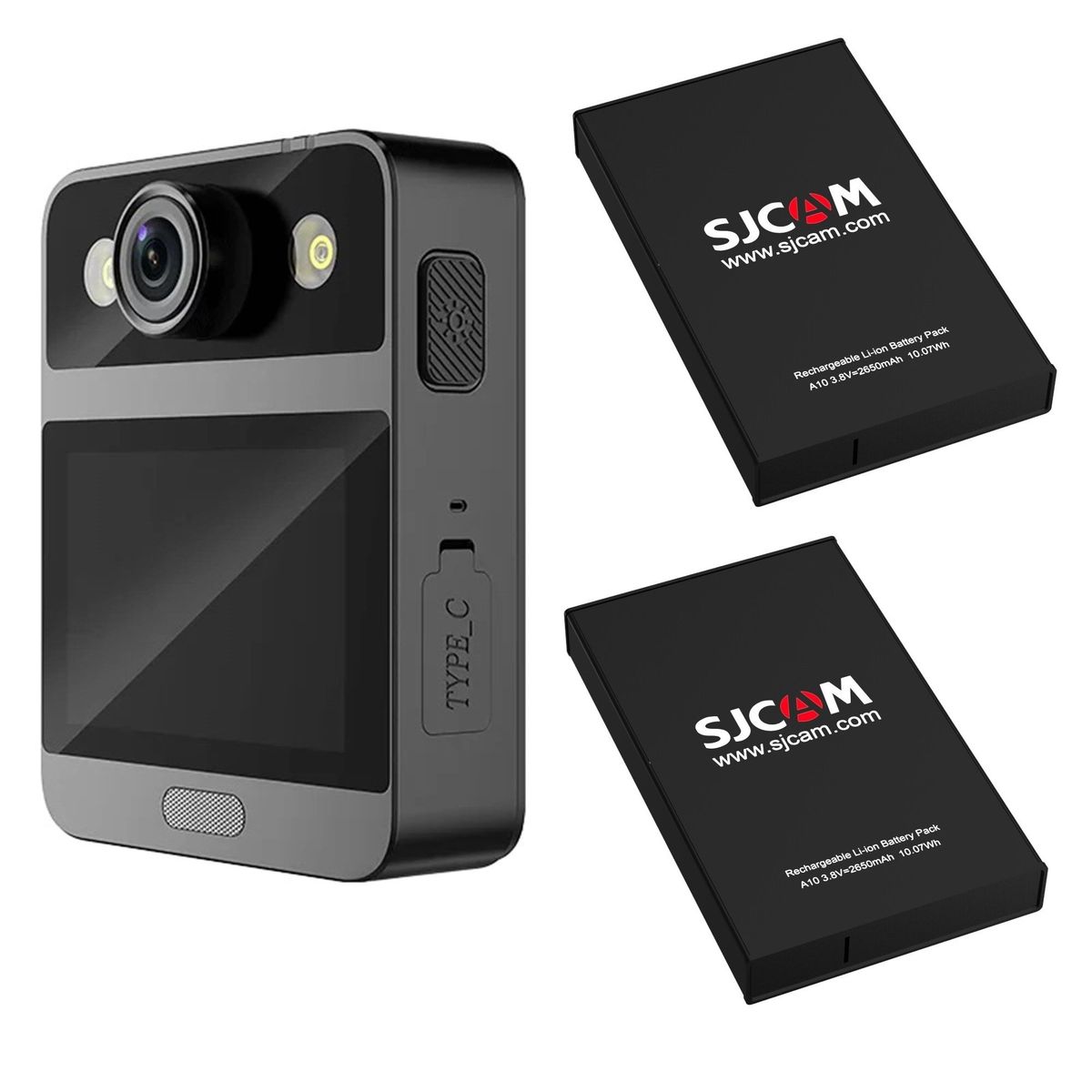 SJCAM - Cámara corporal SJCAM A20 2650mAh Estabilizador Gyro 2 baterias