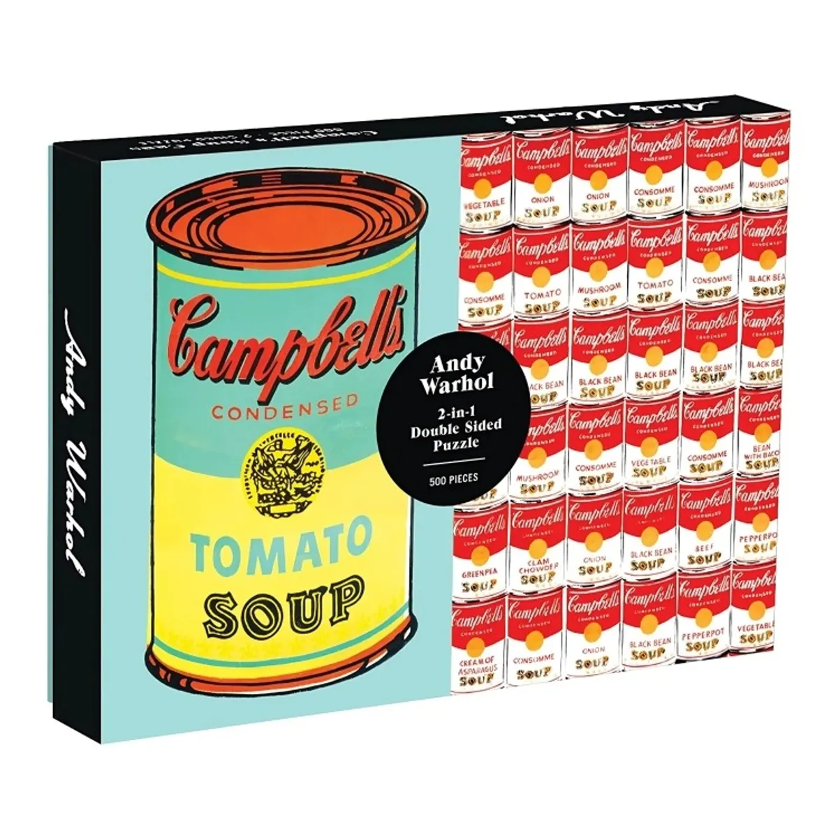 TOP10BOOKS - JUEGO Puzzle Doble Cara Andy Warhol Campbell's Soup Cans 500 Piezas