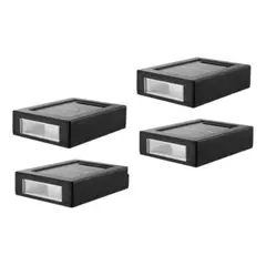 IMPORTCLICK - Pack 4 Focos Muro Aplique Led Solar Jardín 10x3x7 CM