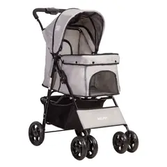 BEBESIT - Coche Mascota Plegable Pro Perro Gato Gris BeePet