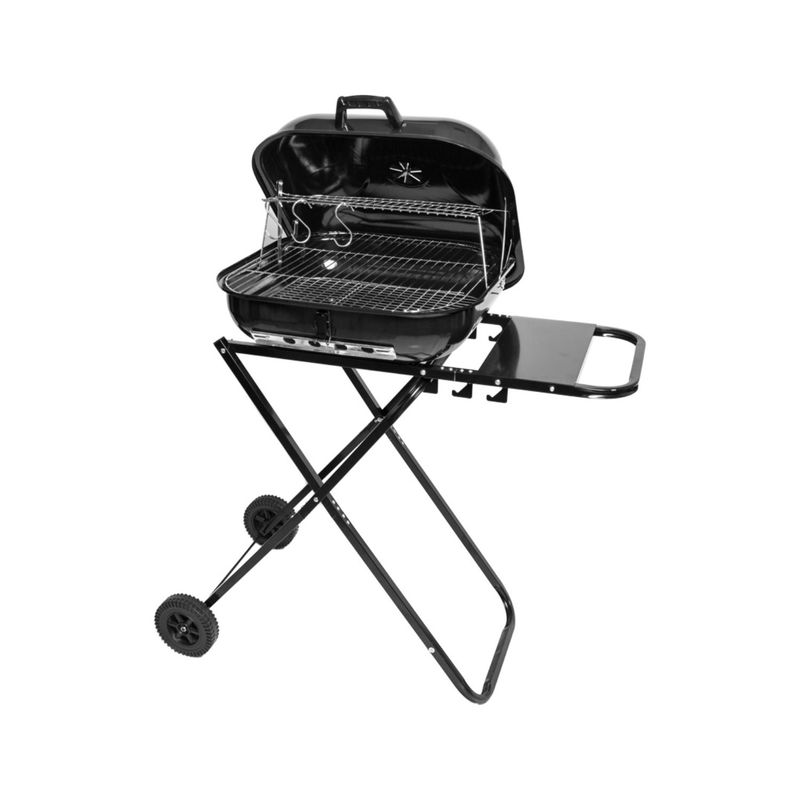 IMPORTCLICK - Parrilla Asado Plegable Carbón Tapa Ruedas IMPORTCLICK