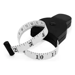 GENERICO - Cinta O Huincha Para Medir Perímetro Corporal Retráctil Negro