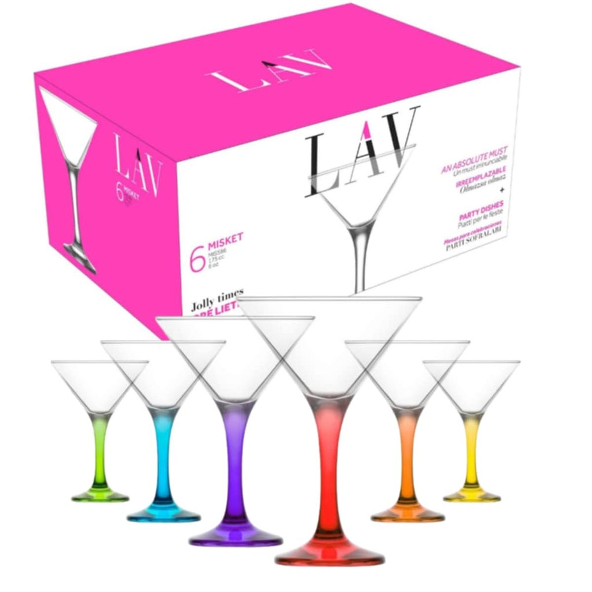 LAV - COPAS MARTINI VIDRIO PINTADO A MANO 390 CC