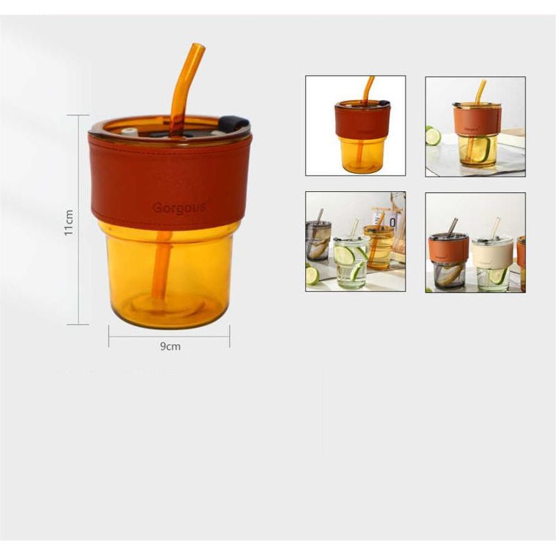 GENERICO - Vaso De Vidrio Hermetico Con Bombilla