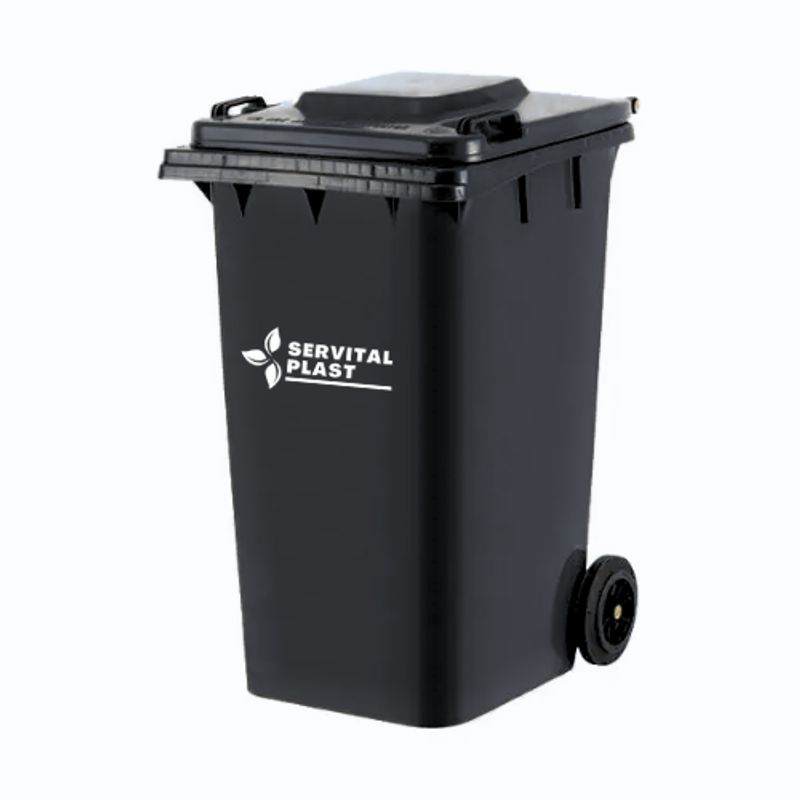 GENERICO - Basurero Contenedor de basura 360 Lts Gris Oscuro