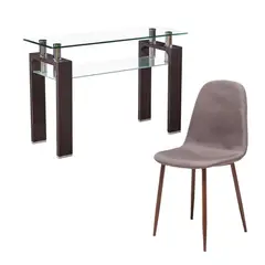 SPAZZIO - Escritorio Prisma nogal 115x43 cm + Silla Cross nogalcanela