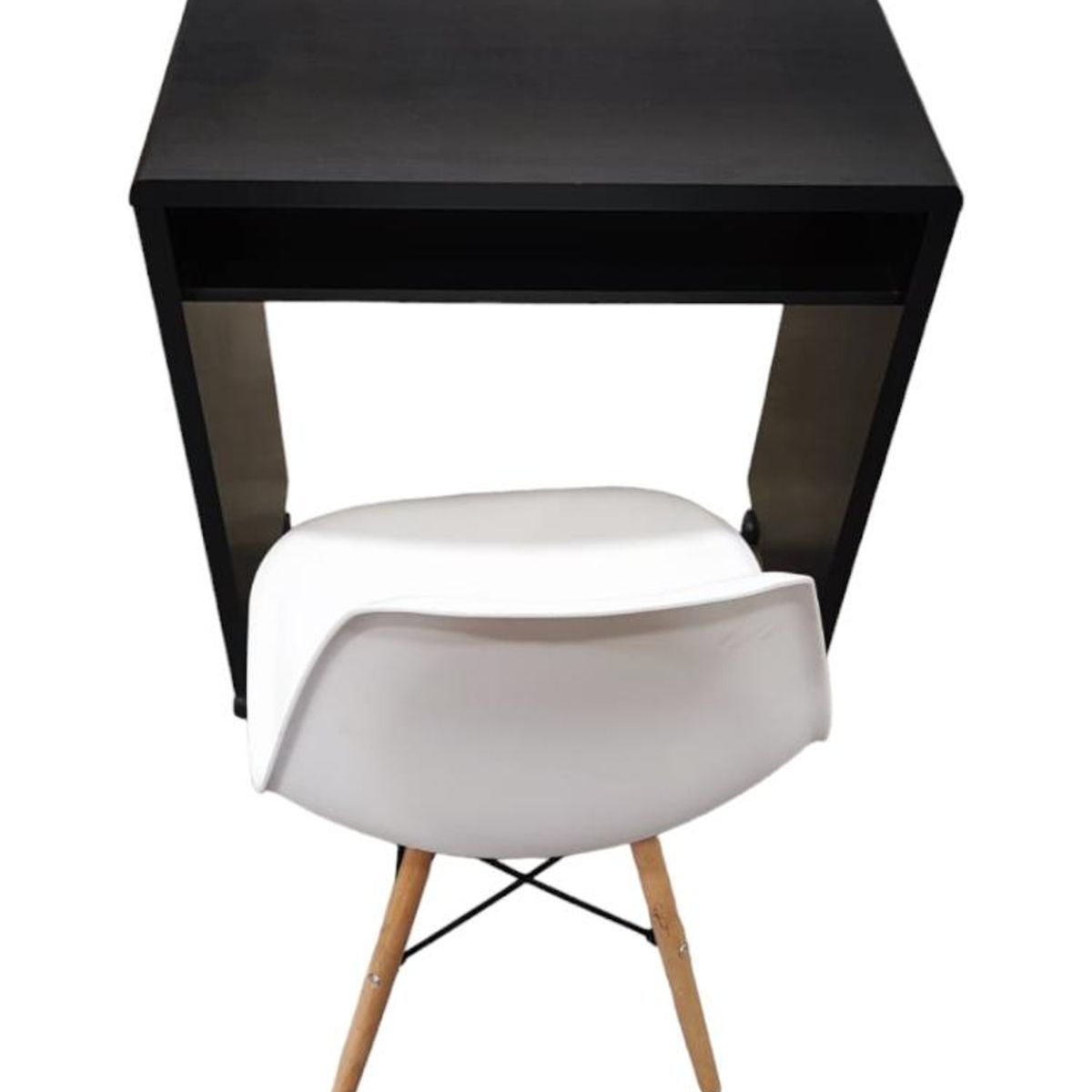 SPAZZIO - Escritorio Smille negro + Silla Badem blanca