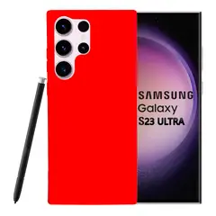 JOIGO - Carcasa Para Samsung S23 Ultra Goma Rojo.