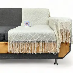 GENERICO - Manta Decorativa Tejida Estilo Nordico Para Sofa Sillon Cama - Blanco