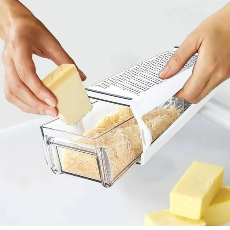 GENERICO - Rallador De Queso Con Recipiente Extraíble De Doble Cara