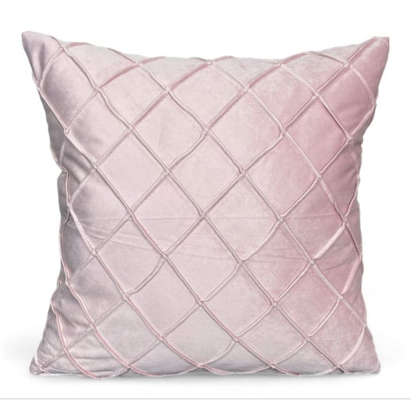 GENERICO - Fundas Para Cojin Tercipelo Rombo Velvet Variedad De Colores - Palo Rosa