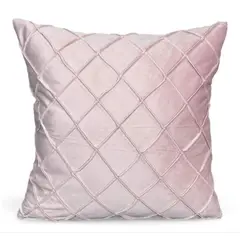 GENERICO - Fundas Para Cojin Tercipelo Rombo Velvet Variedad De Colores - Palo Rosa
