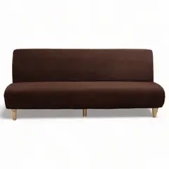 GENERICO - Funda Cubre Futon Cuadrille Elasticada Tela Gruesa Colores Cafe Oscuro