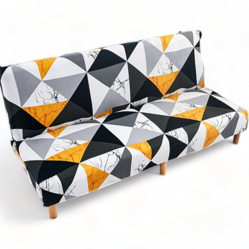 GENERICO - Funda Cubre Futon Elasticada Tela Lisa Estampado