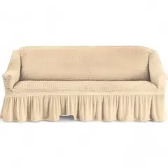 GENERICO - Fundas Cubre Sillon Turca Sofa De 3 Cuerpos Elasticada - Crema