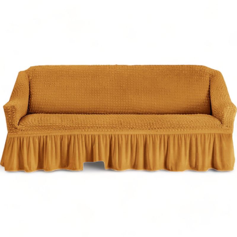GENERICO - Fundas Cubre Sillon Turca Sofa De 3 Cuerpos Elasticada Mostaza