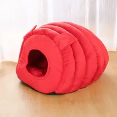 GENERICO - Cama Iglu Gusano para Mascotas Roja