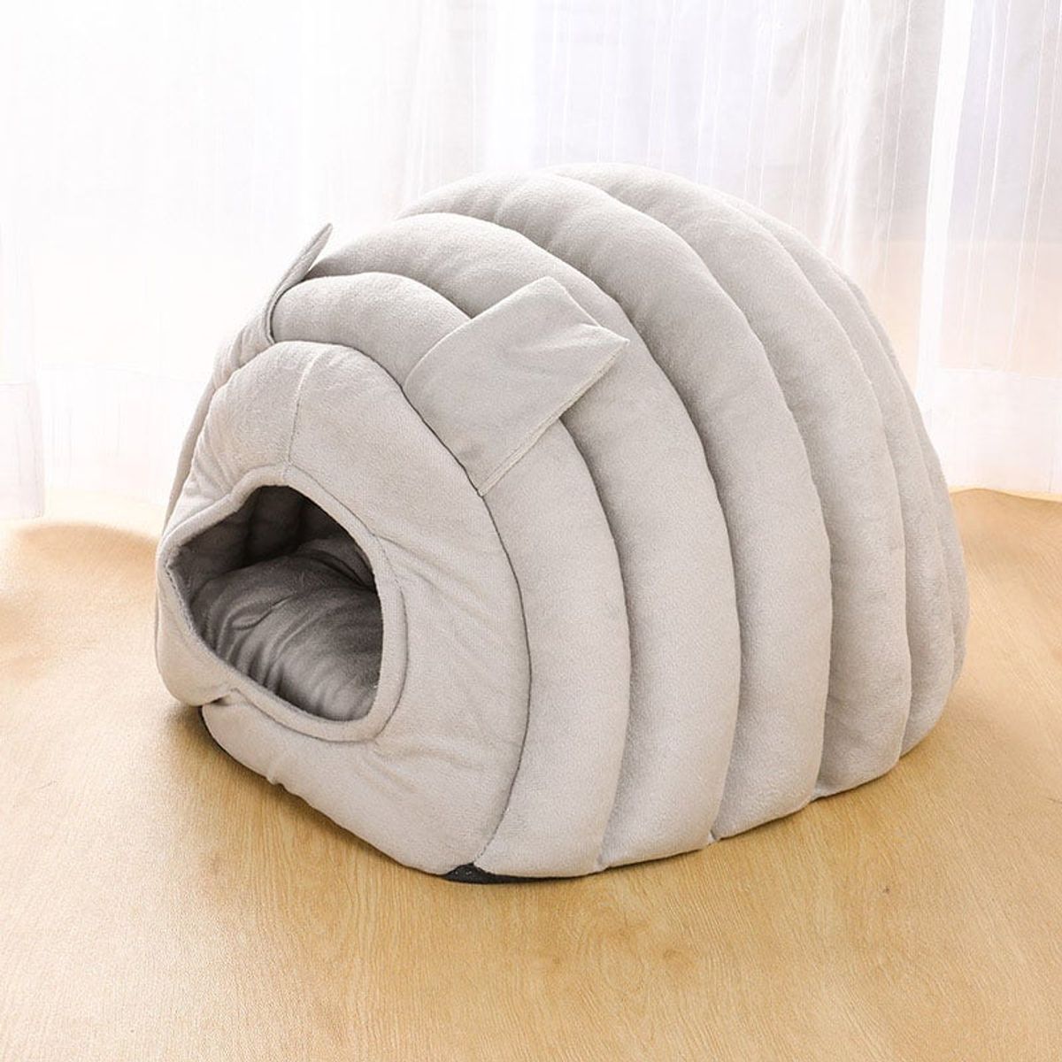 GENERICO - Cama Iglu Gusano para Mascotas Gris