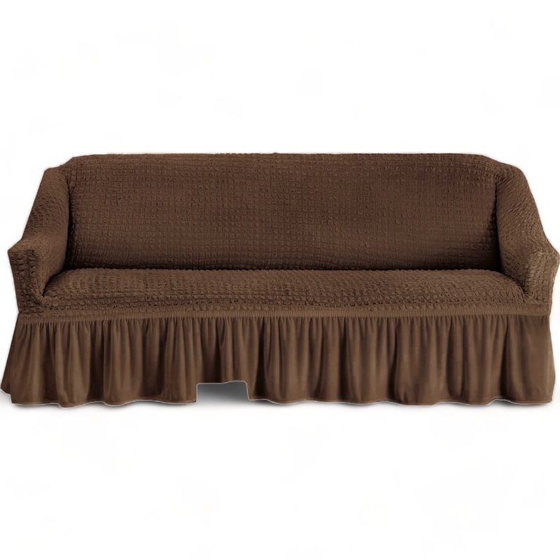 GENERICO - Fundas Cubre Sillón Turca Sofá De 3 Cuerpos Elasticada - Café Oscuro