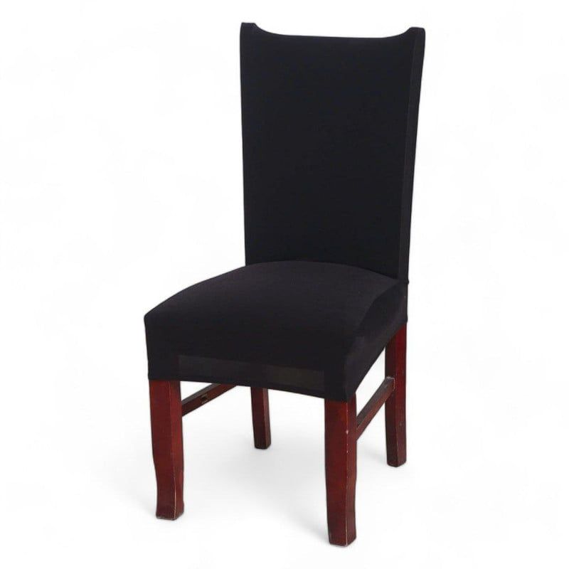 GENERICO - Pack 6 Fundas Sillas Comedor Tela Elastica - Negro