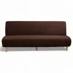 GENERICO - Funda Cubre Futon Cuadrille Elasticada Tela Gruesa Colores - Cafe