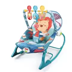 KIVARA - Silla Nido Musical Vibradora Bebe 2 En 1 Azul Leon