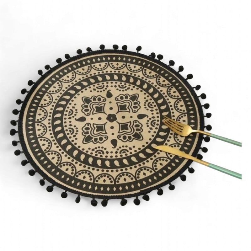 GENERICO - Set De 6 Individuales Redondos Impermeables 38cm Lona