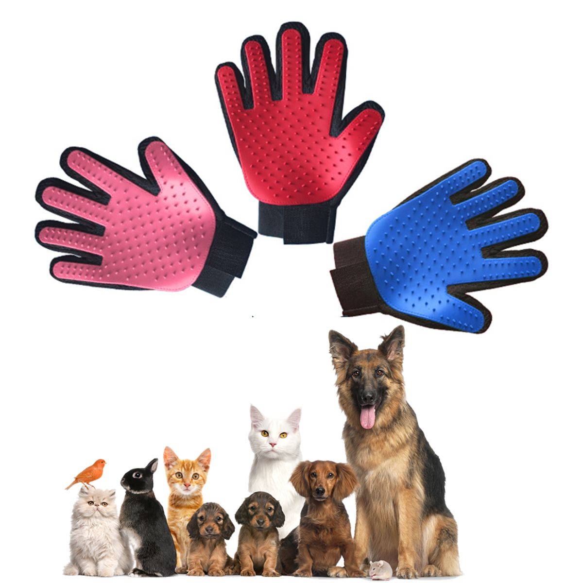 MASCO TODO - Guante Rojo Saca Pelos Pelusas Mascotas Perros Y Gatos