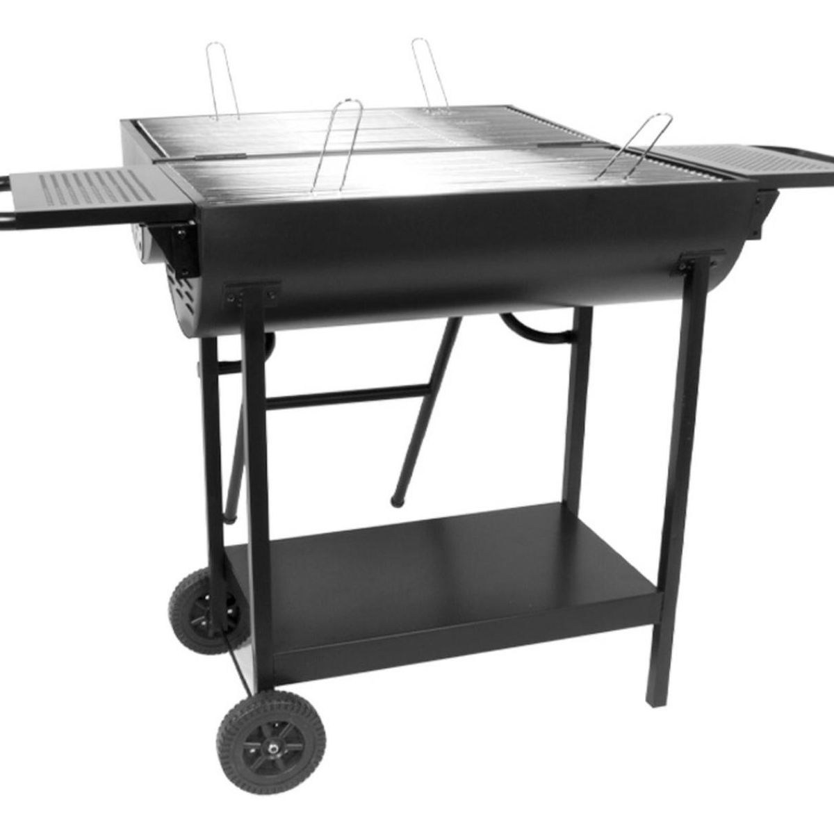 IMPORTCLICK - Parrilla Doble Carbón Repisas Laterales Tapa IMPORTCLICK