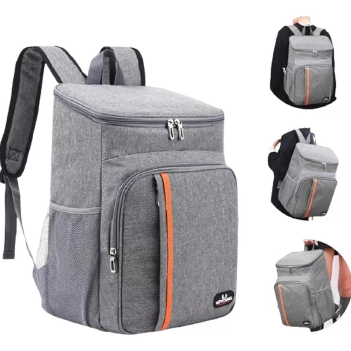 IMPORTCLICK - Mochila Térmica Alimentos Impermeable Lisa Gris 18 L IMPORTCLICK