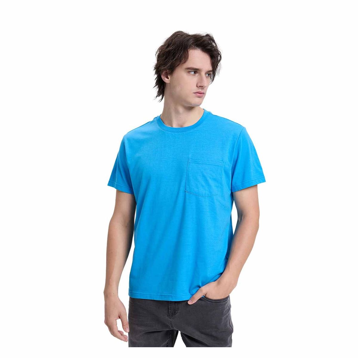 FASHION'S PARK - Polera Hombre Con Bolsillo Celeste Fashion's Park