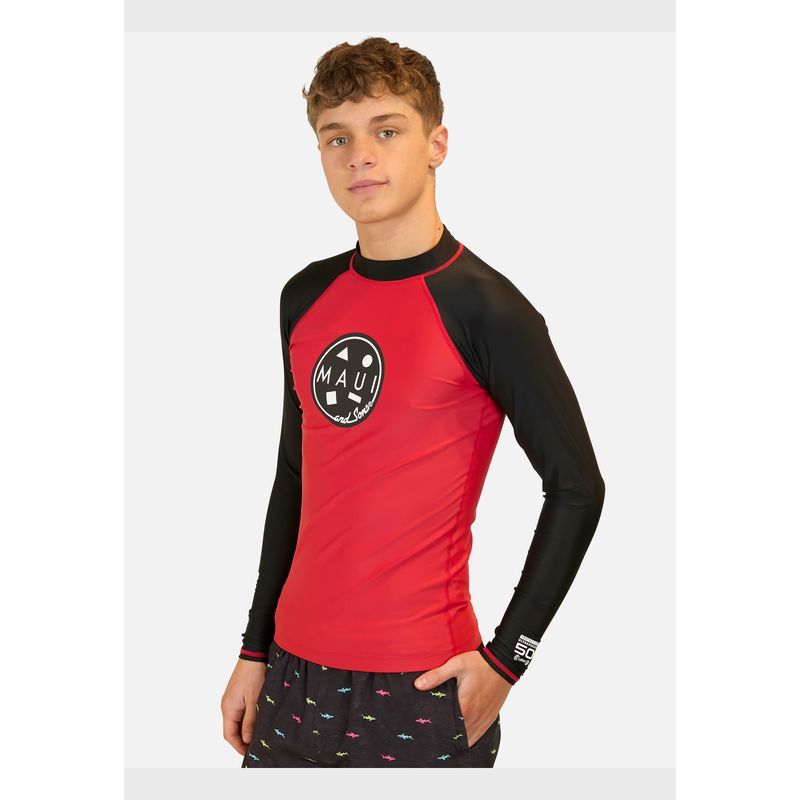 MAUI AND SONS - Polera UVP Pegasus Path Rojo Infantil Maui And Sons