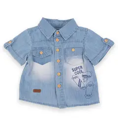PILLIN - Camisa Bebé Niño Denim - Azul
