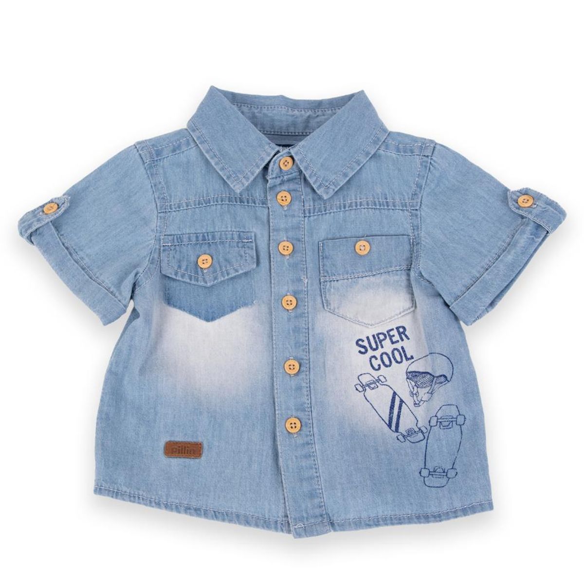 PILLIN - Camisa Bebé Niño Denim Pillin - Azul