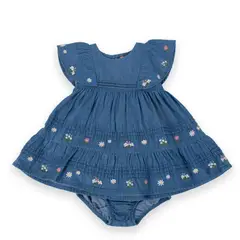 PILLIN - Vestido Bebé Niña Denim