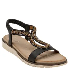BRUNO ROSSI - Sandalia Casual Mujer Negro