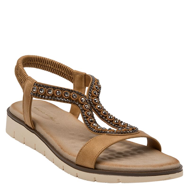 BRUNO ROSSI - Sandalia Casual Mujer Marrón claro Bruno Rossi