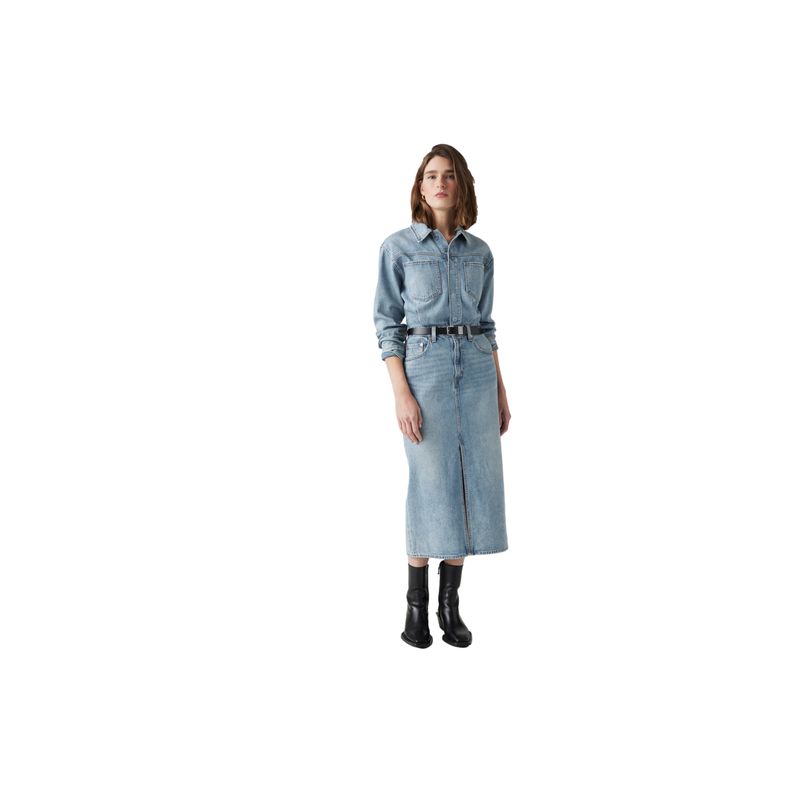LEVIS - Vestido Mujer Denim Midi Dress Celeste Levis