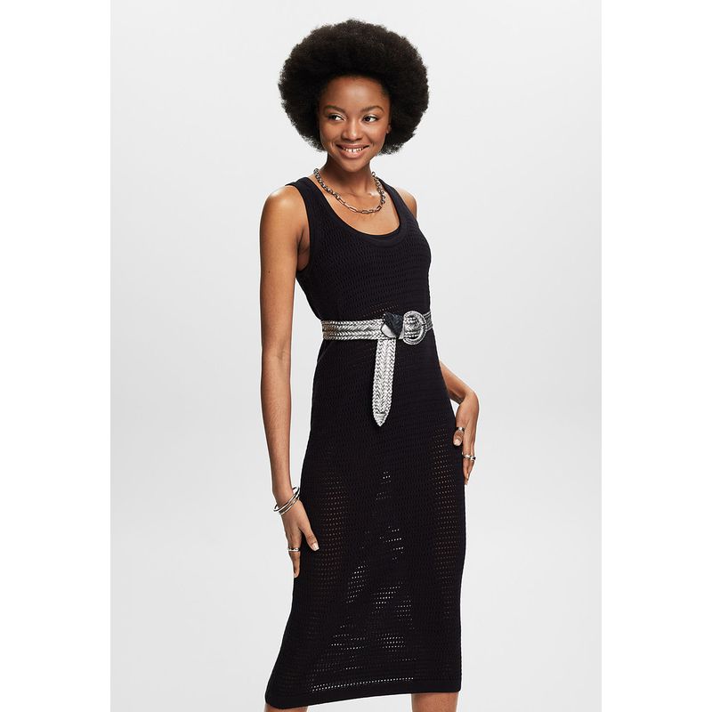 ESPRIT - Vestido Midi Sin Mangas De Punto Calado Mujer Esprit ESPRIT