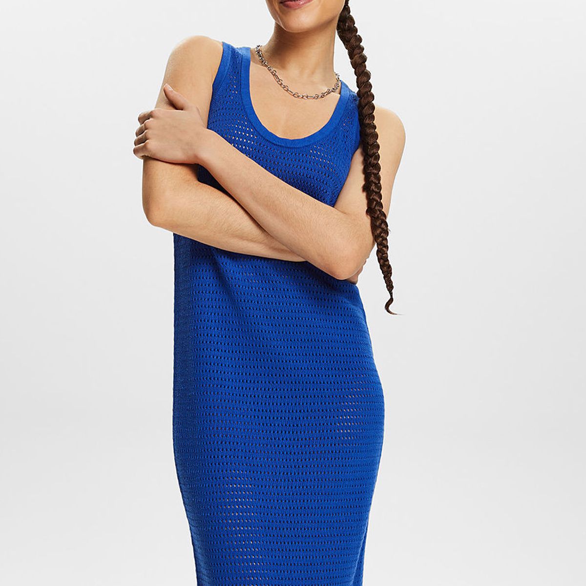 ESPRIT - Vestido Midi Sin Mangas De Punto Calado Mujer Esprit ESPRIT