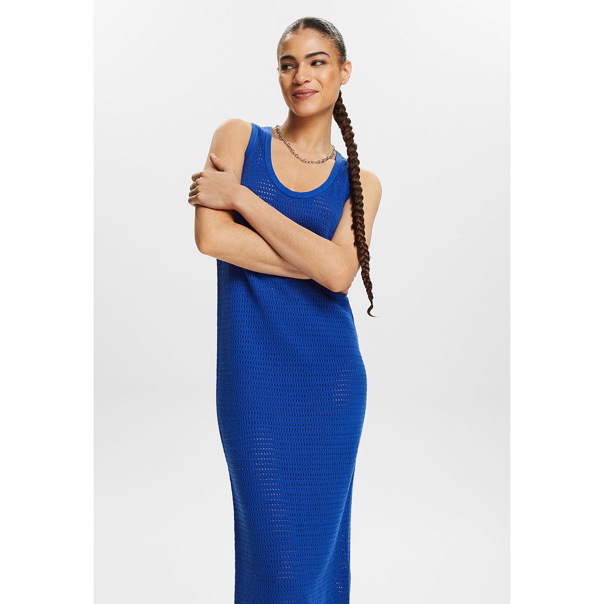 ESPRIT - Vestido Midi Sin Mangas De Punto Calado Mujer Esprit ESPRIT