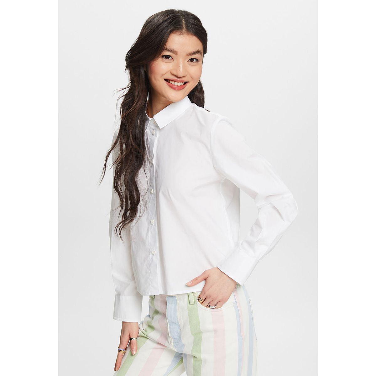 ESPRIT - Blusa Corta De Popelina Mujer Esprit ESPRIT