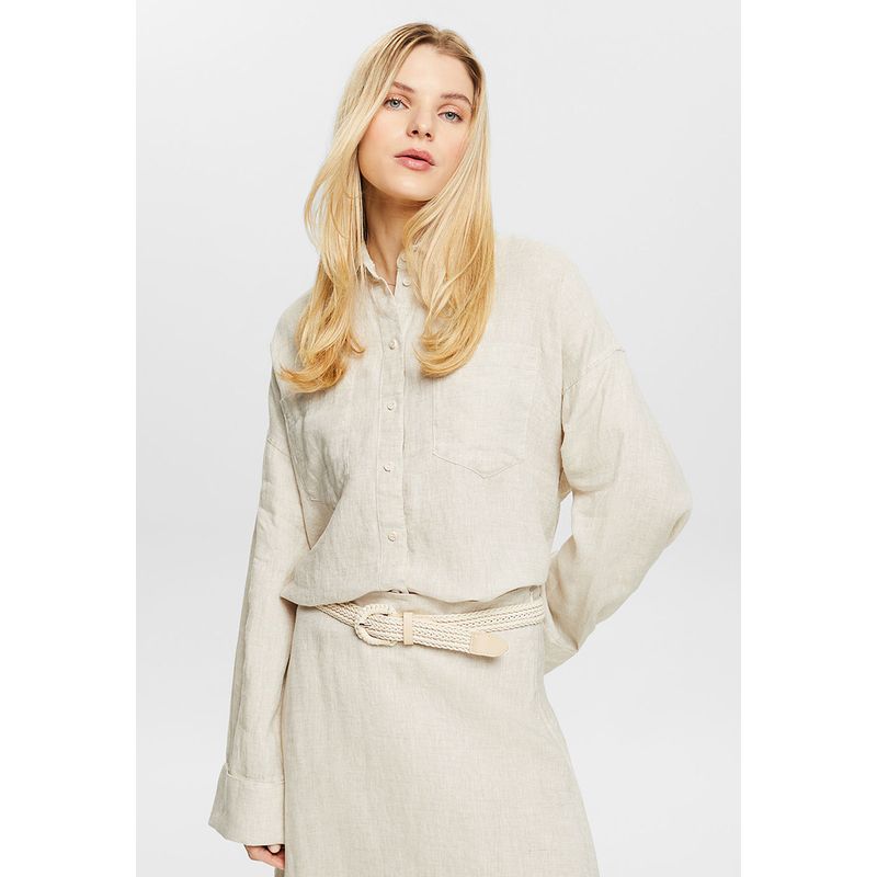 ESPRIT - Blusa De Manga Larga En Lino Mujer Esprit ESPRIT