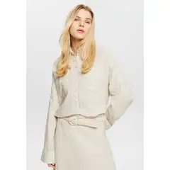 ESPRIT - Blusa De Manga Larga En Lino Mujer
