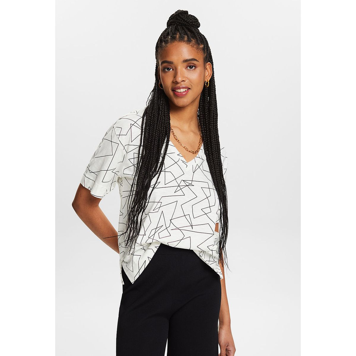 ESPRIT - Polera De Algodón Maga Corta Mujer Esprit ESPRIT