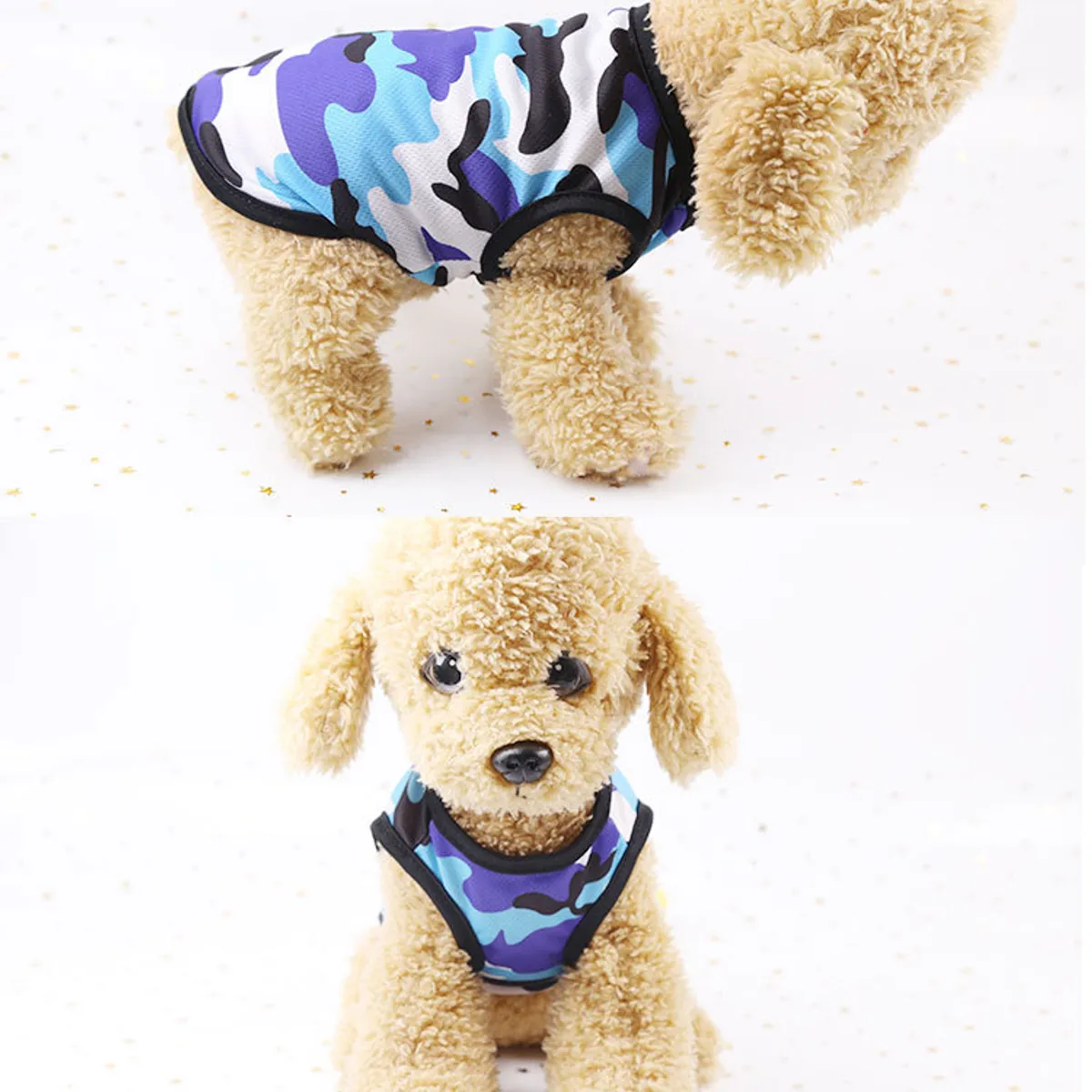 MASCO TODO - Polera para Mascota Perro Camuflado Azul Talla M