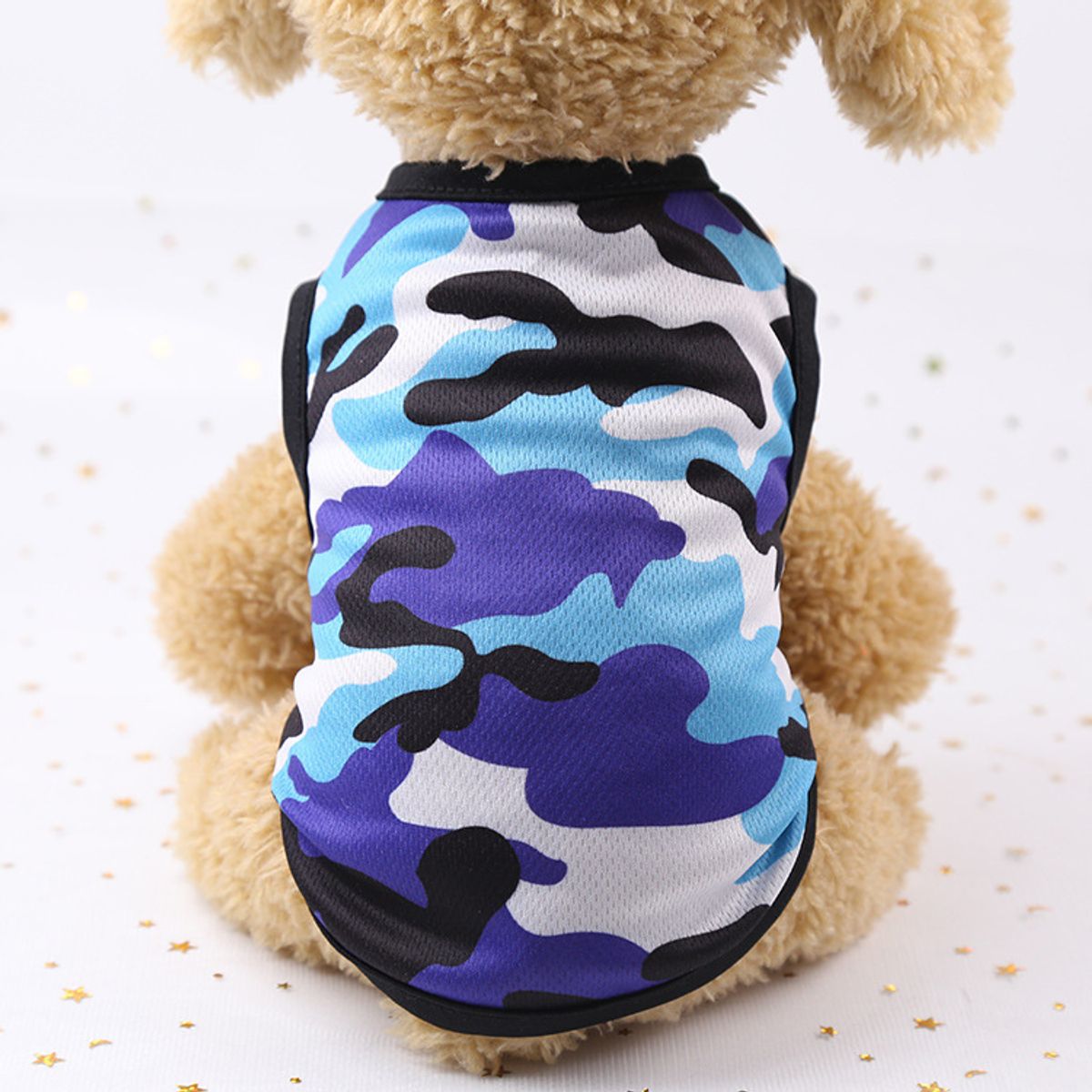 MASCO TODO - Polera para Mascota Perro Camuflado Azul Talla M
